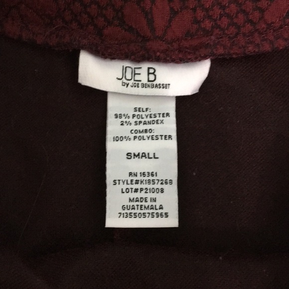 Joe B Burgundy & Black Floral Skirt - Picture 7 of 8